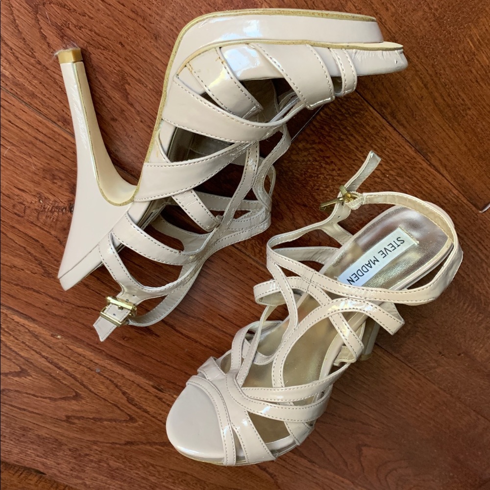 Steve Madden Strapy Nude Stiletto Heels